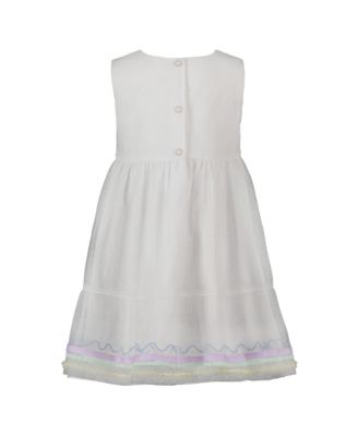 Toddler and Little Girls Multicolor Embroidered Tulle Dress