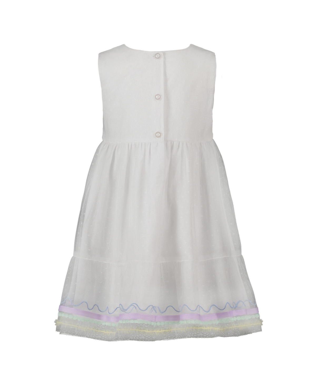 Shop Blueberi Boulevard Toddler And Little Girls Multicolor Embroidered Tulle Dress In White