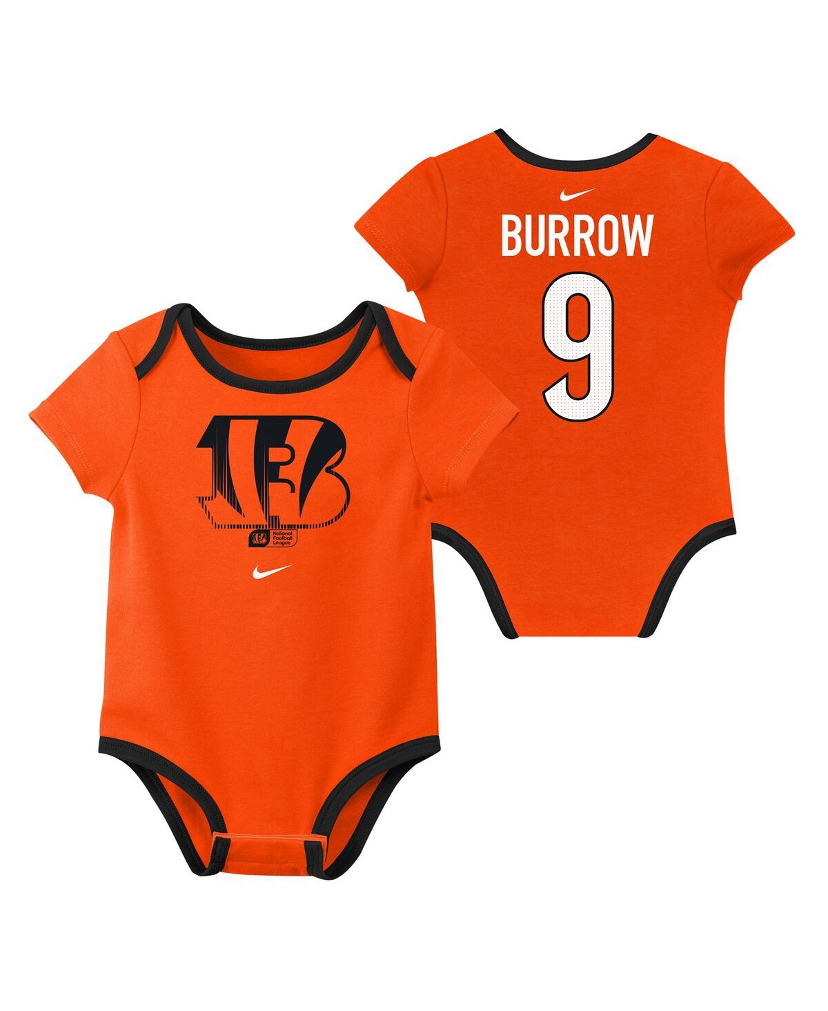 Nike Baby Boys And Girls Joe Burrow Cincinnati Bengals Three-pack Bodysuit Set In Black