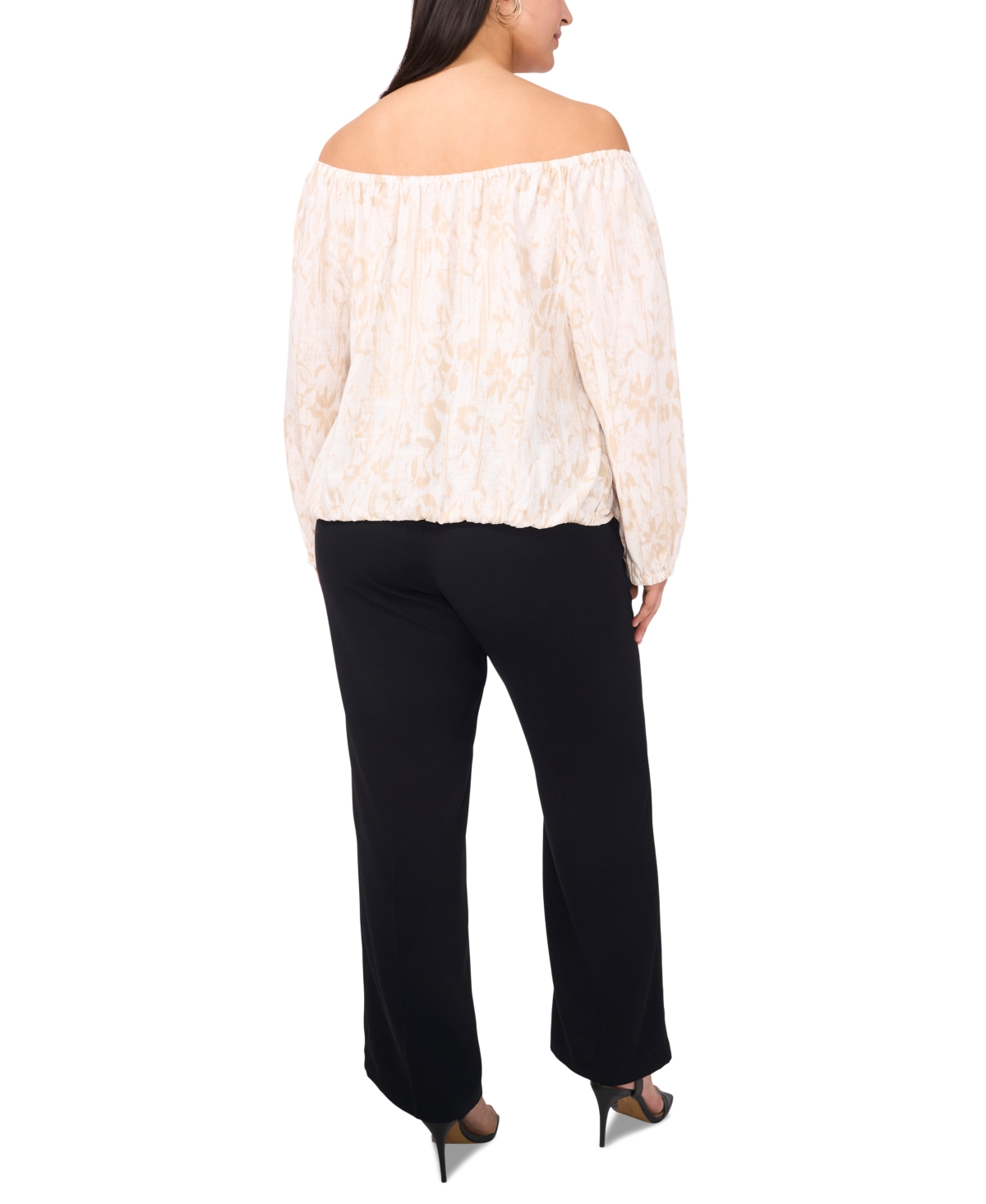 VINCE CAMUTO PLUS SIZE OFF-THE-SHOULDER TIE-HEM BLOUSE 