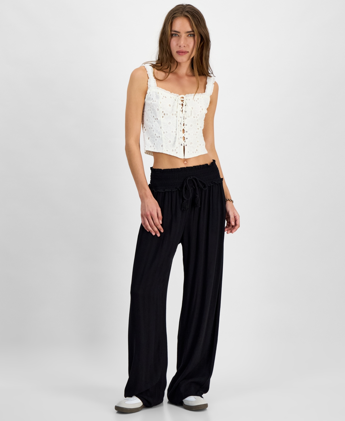 Juniors' Wide-Leg Soft Pants - Tobacco