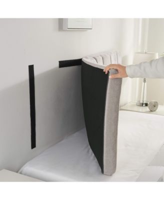 Wall Mounted Easy Assemble Channel Stitched Floating Headboard - 3D Soundproof - Peel & Stick