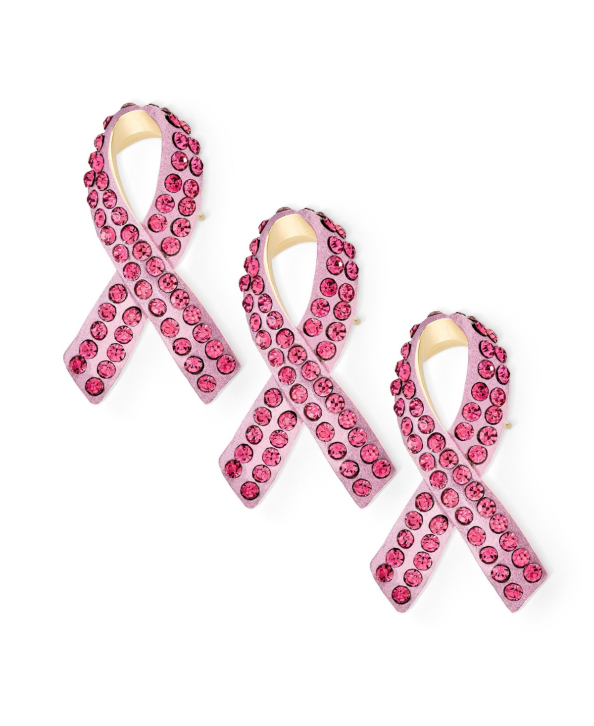 Cancer Awareness Brooch Pin Multi Color Crystal Enamel Support Symbol Jewelry - Blue set