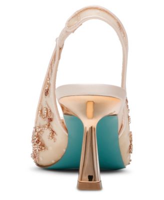 Nikki Embroidered Slingback Evening Pumps