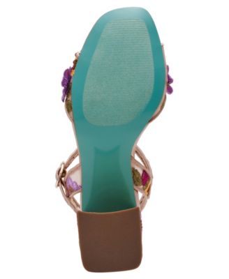 Women's Blare Floral Applique Block Heel Sandals
