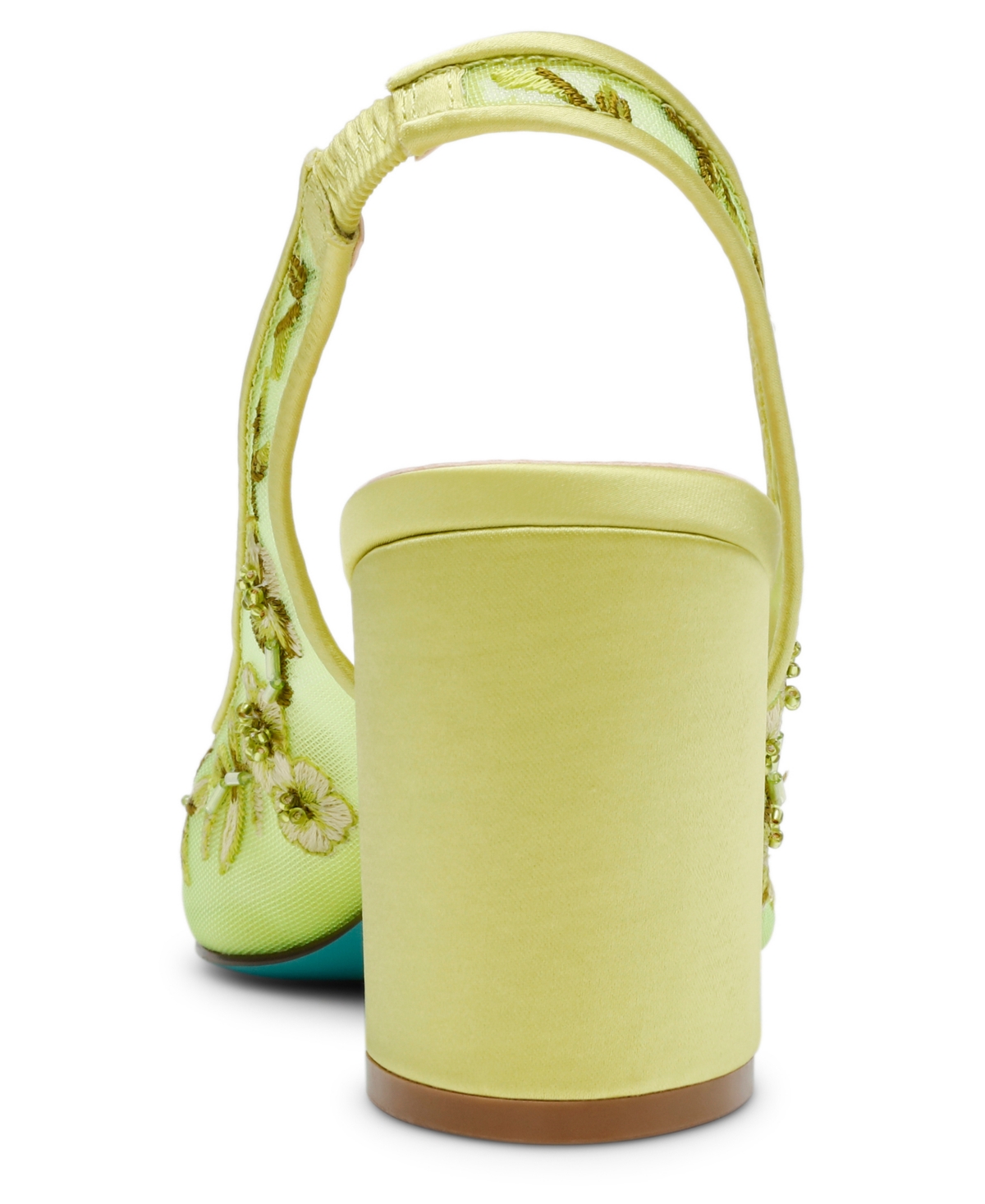 Shop Betsey Johnson Page Beaded Block Heel Pumps In Citron