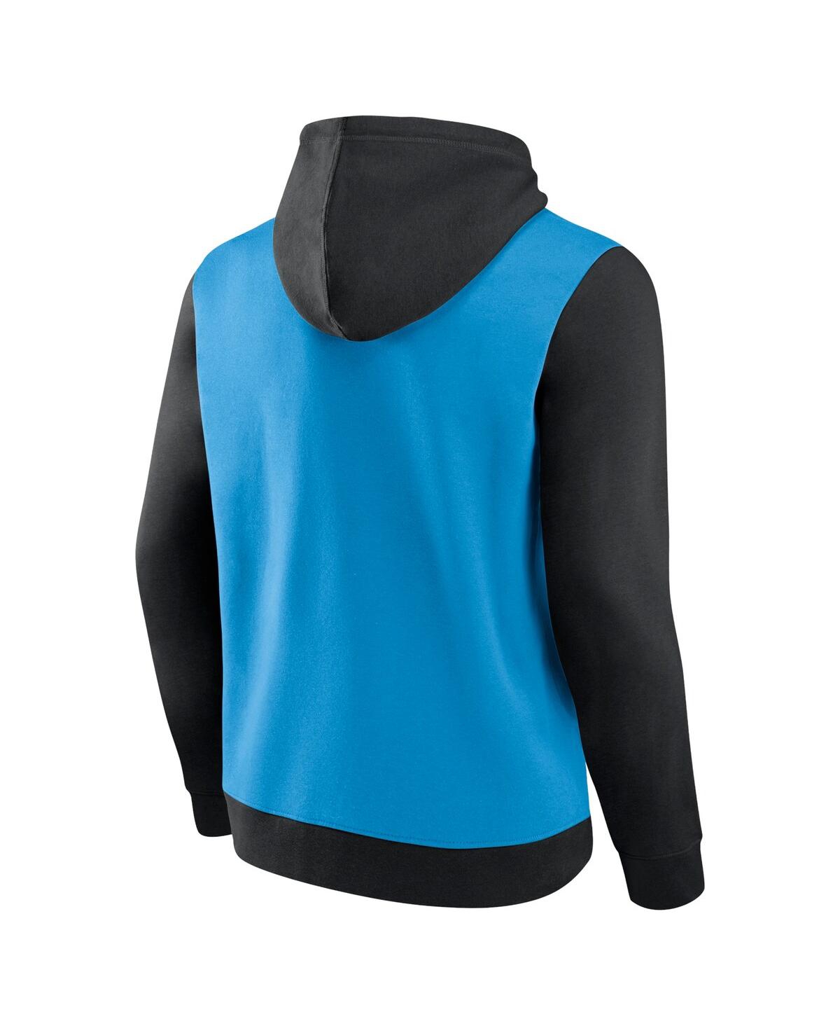 Fanatics Men's Black/blue Miami Marlins Chip In Team Pullover Hoodie In Black,blue
