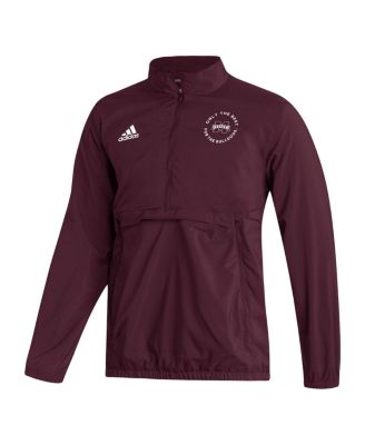 Men's Maroon Mississippi State Bulldogs AEROREADY Half-Zip Jacket