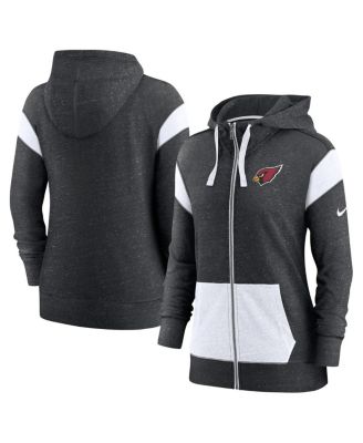 Nike - Women's Heather Black/White Arizona Cardinals Monaco Lightweight Full-Zip Hoodie