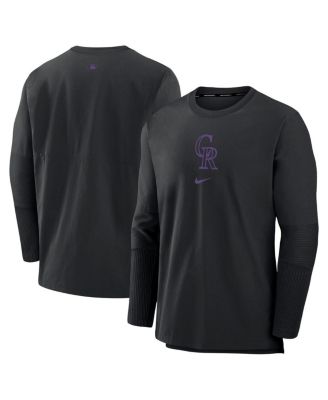 Nike - Men's Black Colorado Rockies Authentic Collection Player Performance Pullover Sweatshirt
