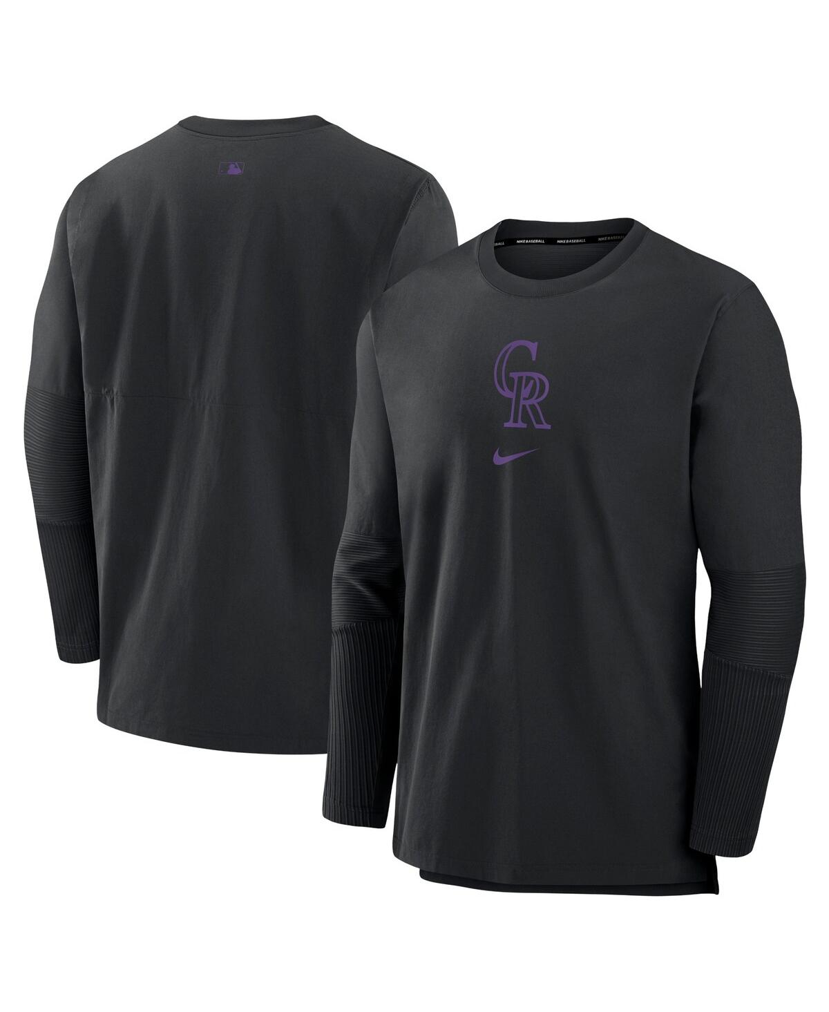 Nike Men's Black Colorado Rockies Authentic Collection Player Performance Pullover Sweatshirt In Black