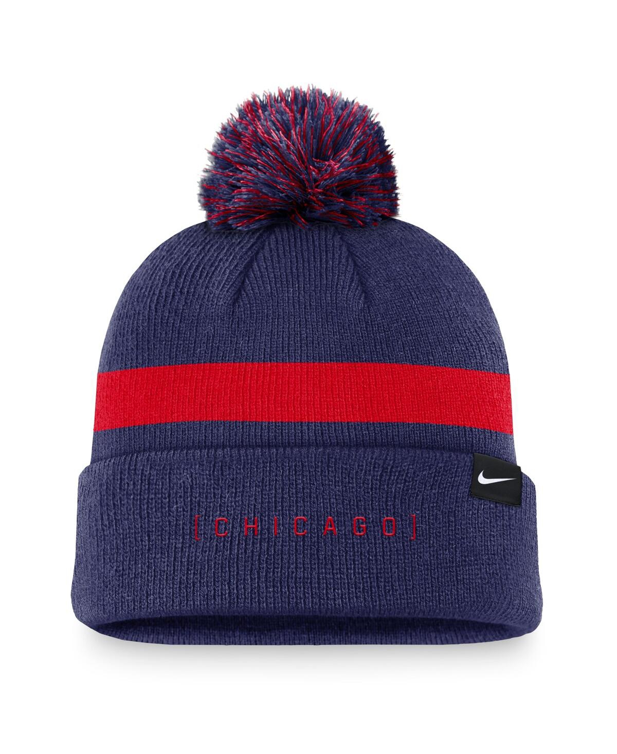 Nike Men's Royal Chicago Cubs Hometown Peak Cuffed Knit Hat With Pom In Royal