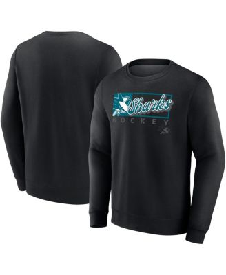 Fanatics - Men's Black San Jose Sharks Focus Fleece Pullover Sweatshirt