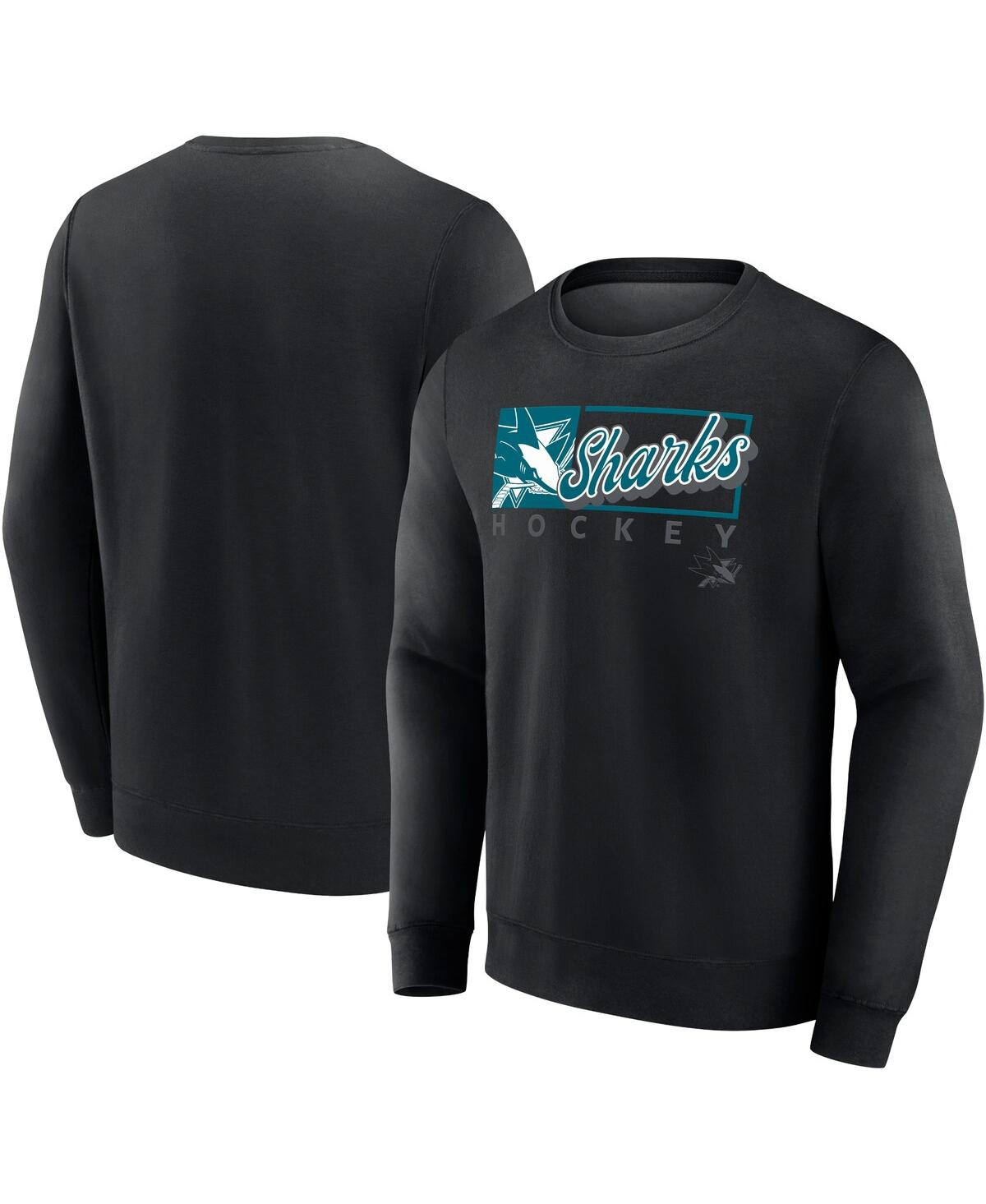 Fanatics Men's Black San Jose Sharks Focus Fleece Pullover Sweatshirt In Black