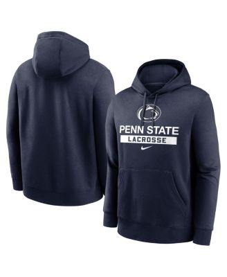 Nike - Men's Navy Penn State Nittany Lions Lacrosse Stacked Fleece Pullover Hoodie