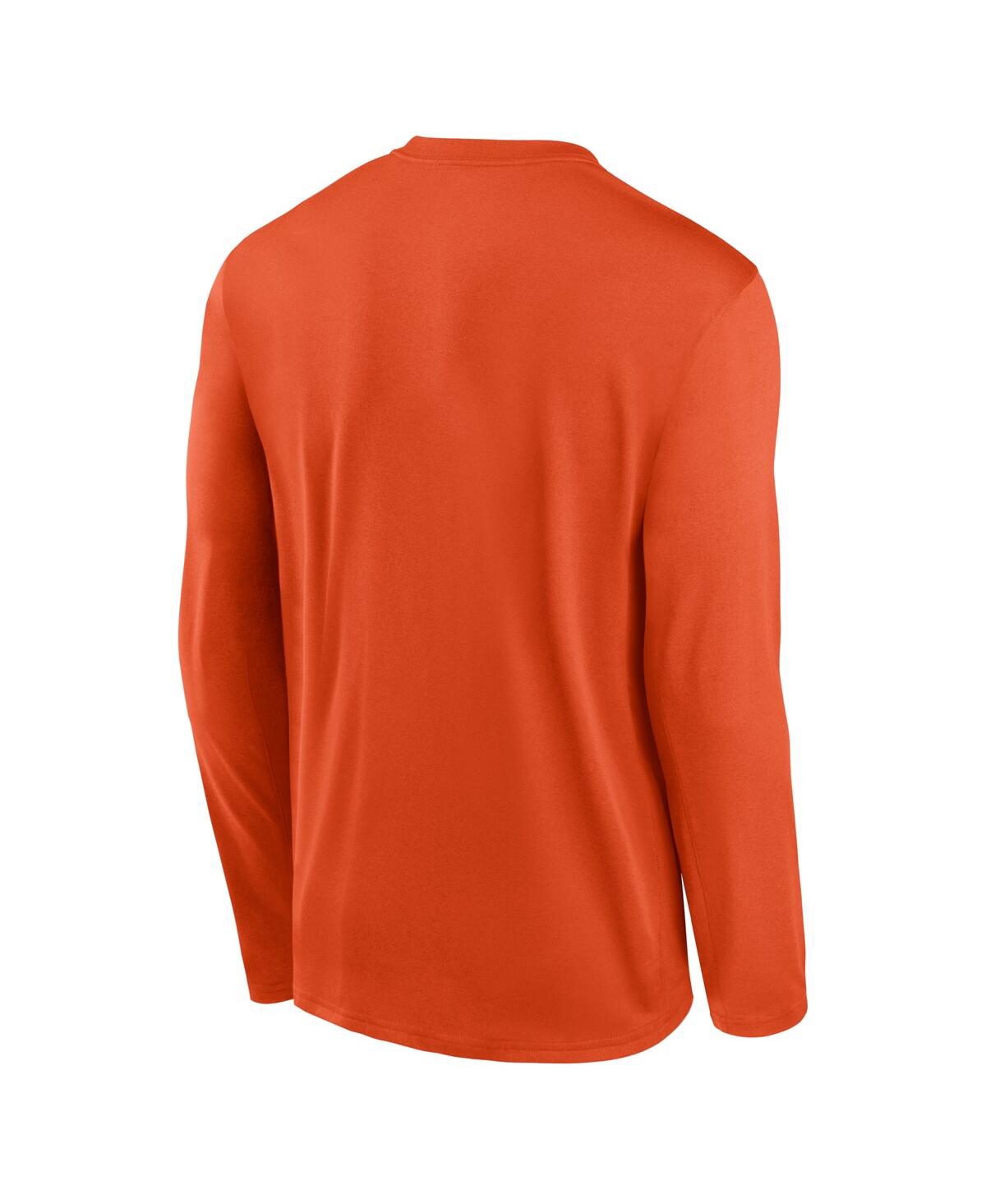 NIKE MEN'S ORANGE CLEMSON TIGERS PRIMARY STACK LEGEND LONG SLEEVE T-SHIRT