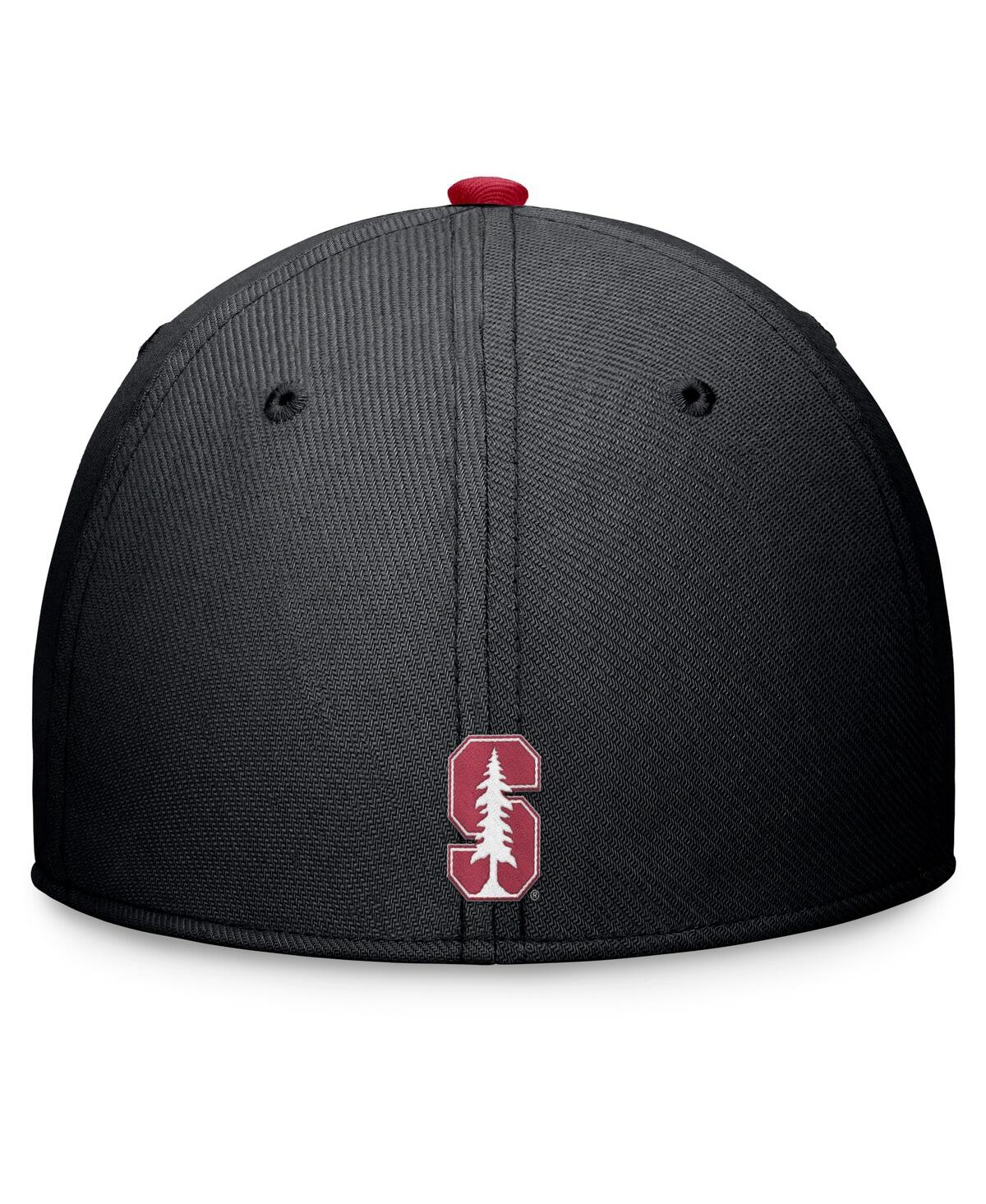 Nike Men's Black Stanford Cardinal Primetime Rise Swoosh Flex Hat In Black