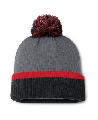 Women's Charcoal Detroit Red Wings Cuffed Knit Hat with Pom