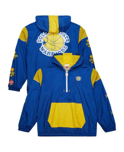 Женские куртки Mitchell & Ness Men's and Women's Royal Golden State Warriors Hardwood Classics Team OG 3.0 Anorak Half-Zip Windbreaker Jacket