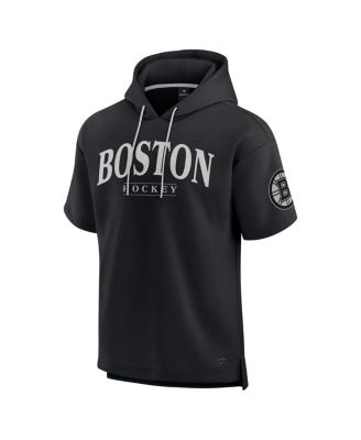 Men's Black Boston Bruins Elements Ready Short Sleeve Pullover Hoodie