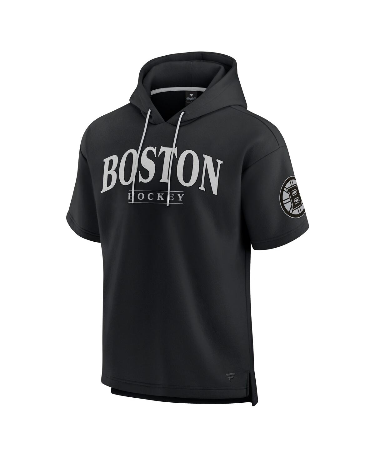 Fanatics Men's Black Boston Bruins Elements Ready Short Sleeve Pullover Hoodie In Black