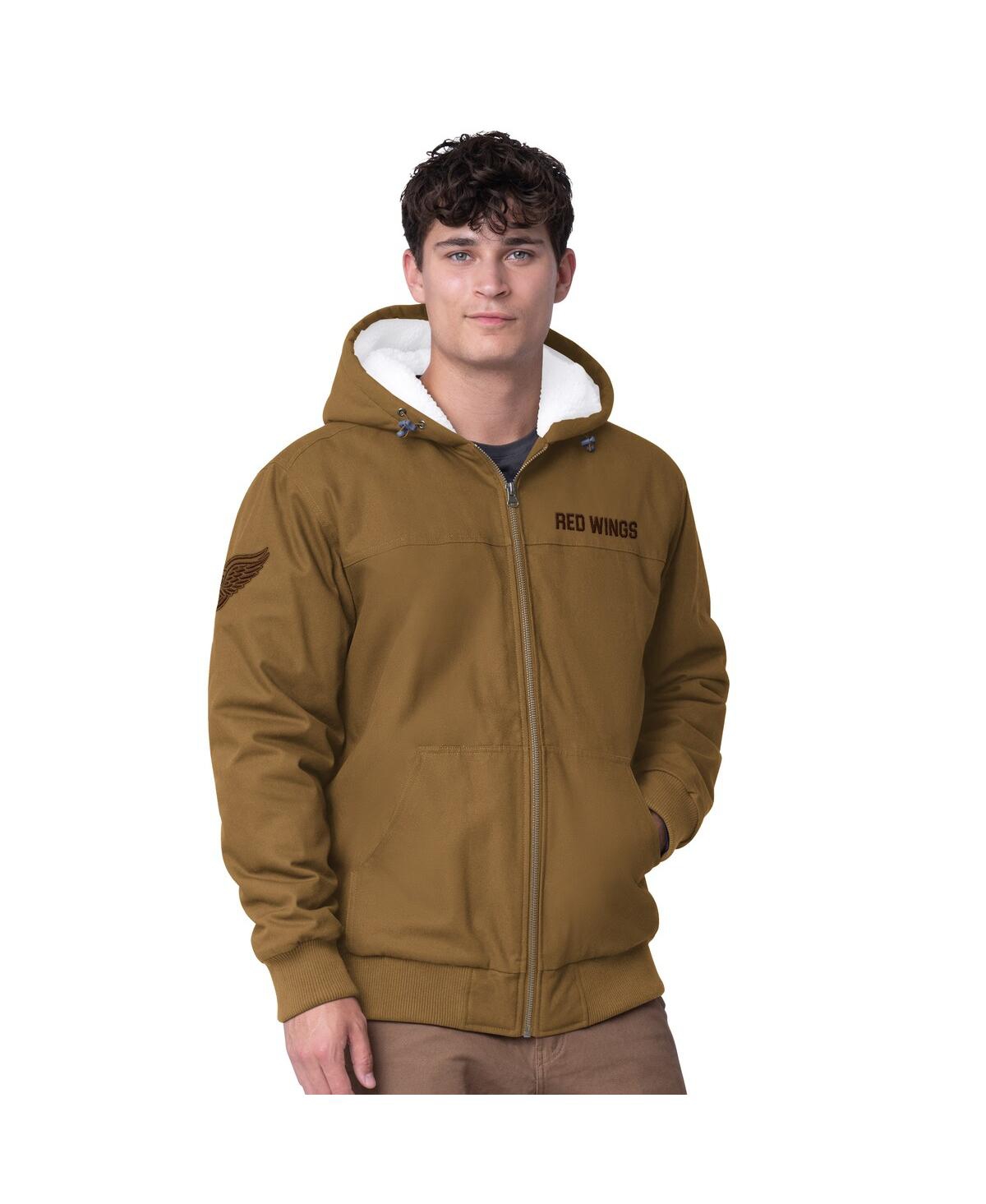 Men's Tan Detroit Red Wings Build Up Full-Zip Hoodie Jacket - Tan