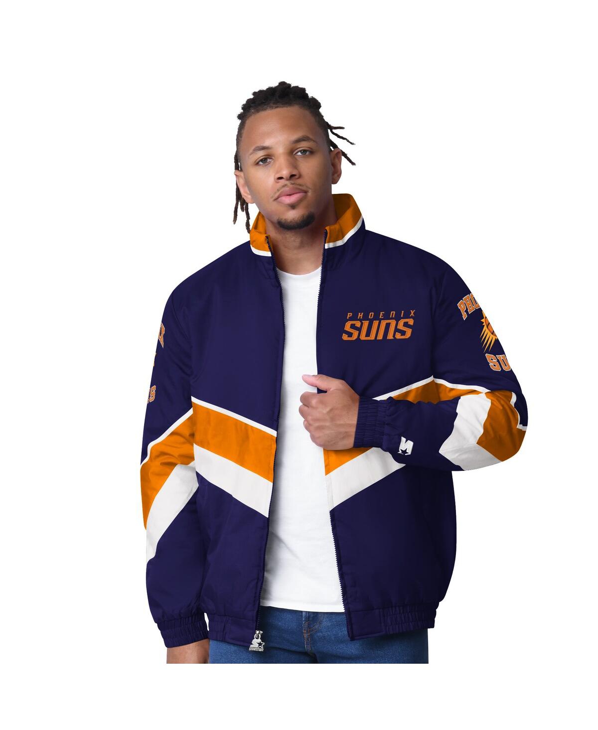 Men's Purple Phoenix Suns Captain Oxford Full-Zip Jacket - Purple