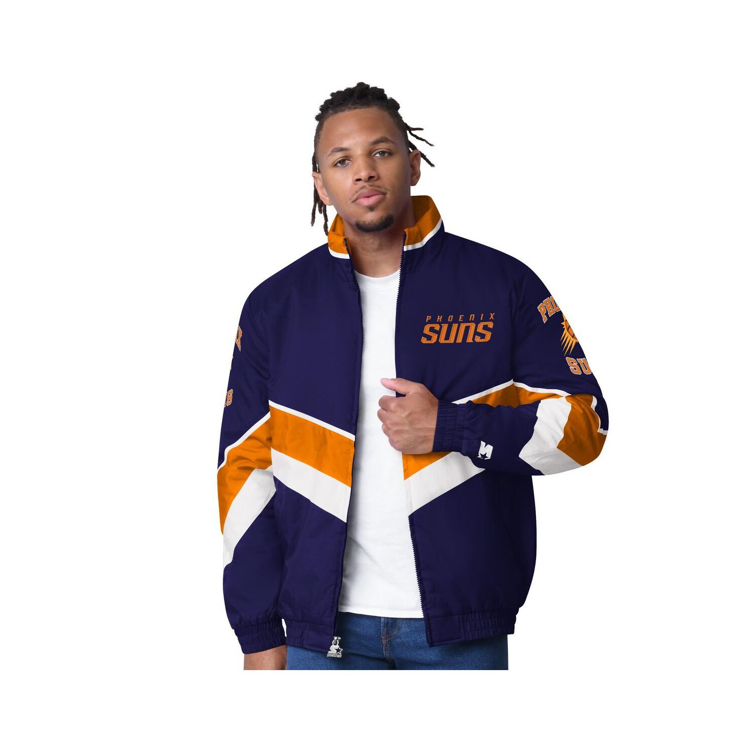 Men's Purple Phoenix Suns Captain Oxford Full-Zip Jacket