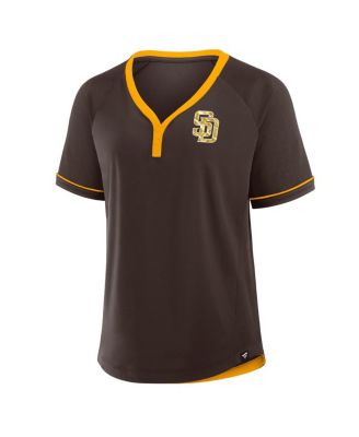 Women's Brown San Diego Padres League Diva Star Raglan V-Neck T-Shirt