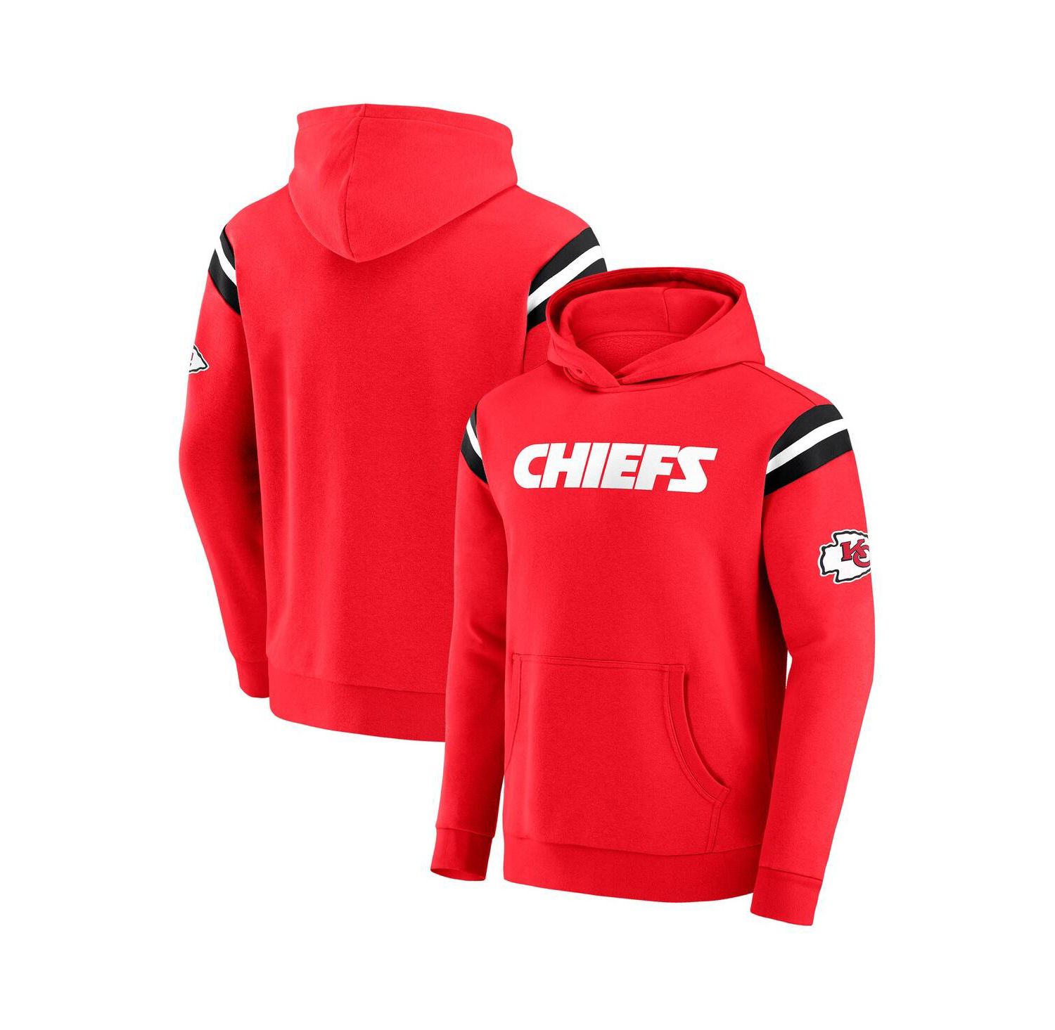 Men's Red Kansas City Chiefs Football Washed Pullover Hoodie
