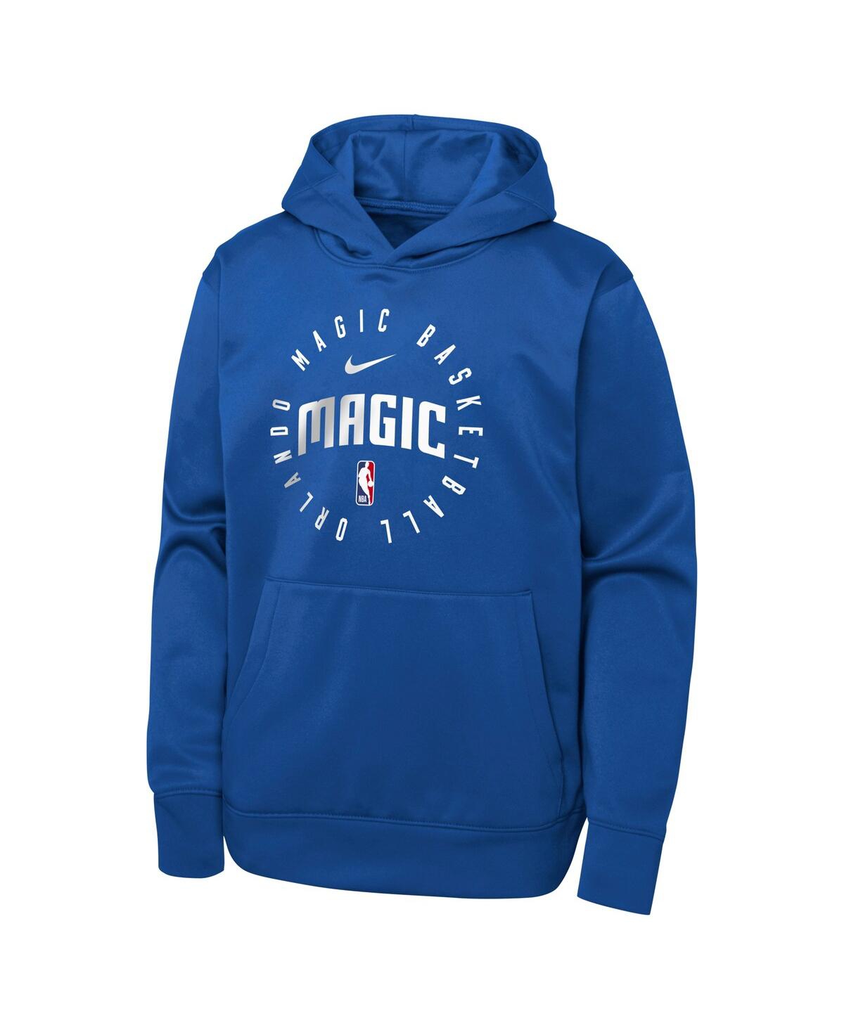 Nike Youth Blue Orlando Magic Performance Practice Spotlight Pullover Hoodie In Blue