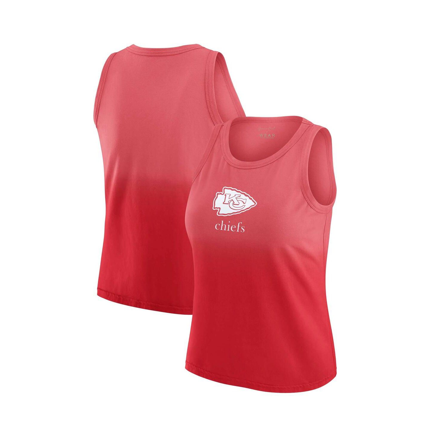 Женский топ WEAR by Erin Andrews x Gracie Hunt Red Kansas City Chiefs Ombre — фото 1