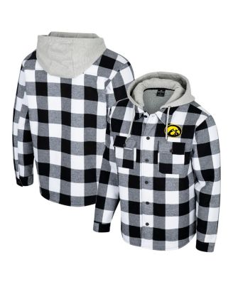 Colosseum - Men's Black/White Iowa Hawkeyes Buffalo Plaid Full-Zip Jacket