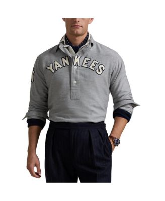 Polo Ralph Lauren - Men's Heather Gray New York Yankees Fielder Long Sleeve Polo