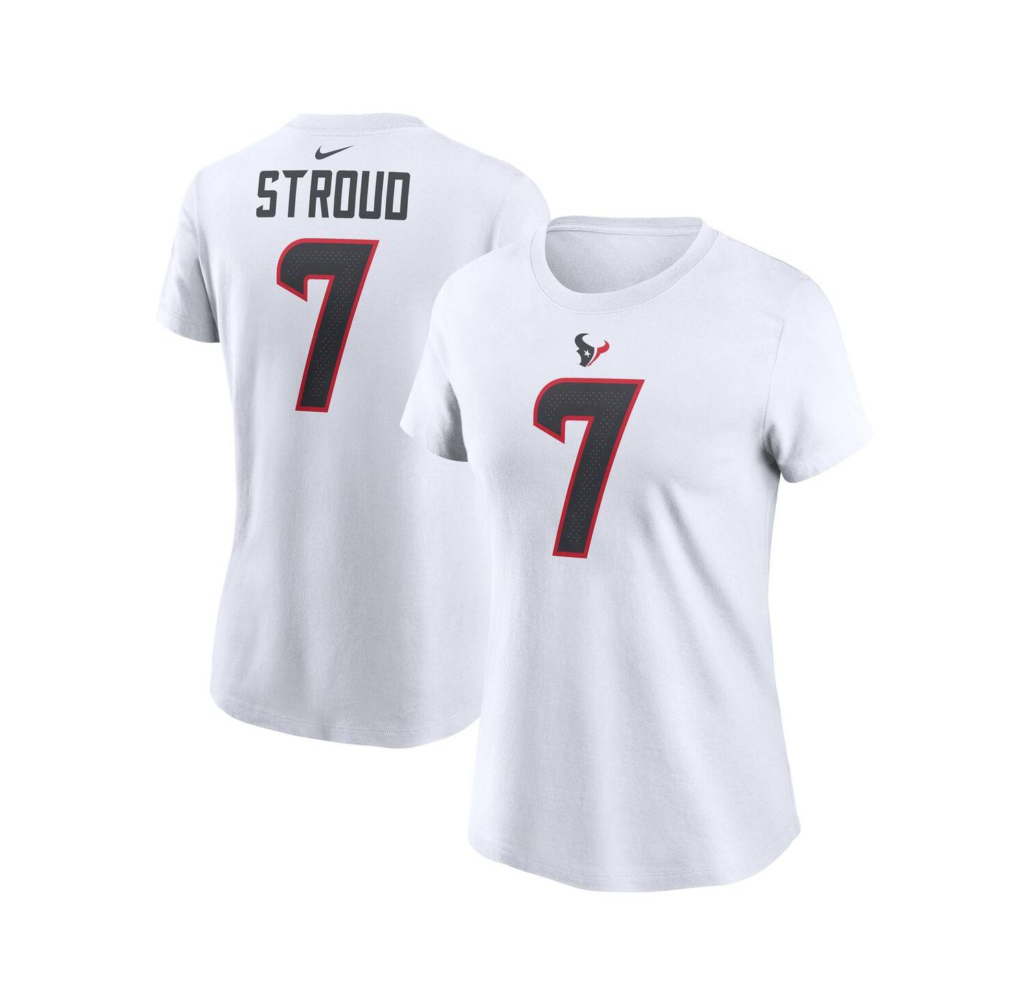Women's C.J. Stroud White Houston Texans Player Name & Number T-Shirt