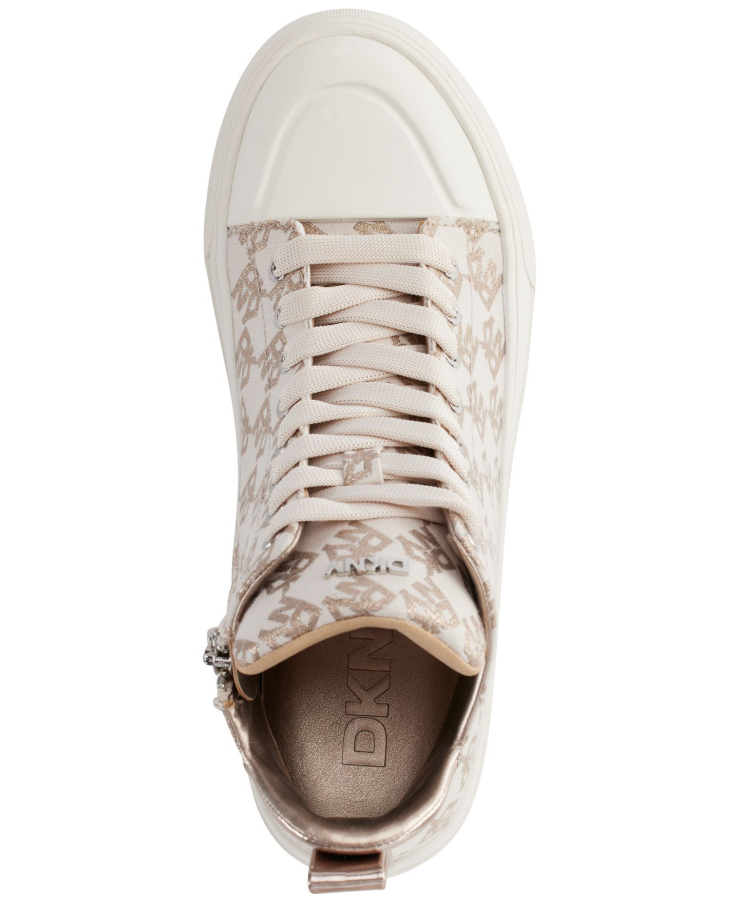 Женские кроссовки DKNY Yaser Lace-Up Mid Top, цвет: Костяной — фото 4