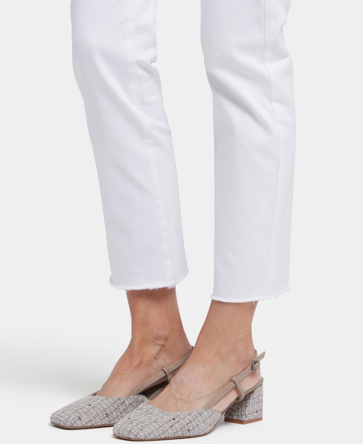 Женские джинсы NYDJ Sheri Straight Ankle Fray Hem, цвет: Оптический белый — фото 3