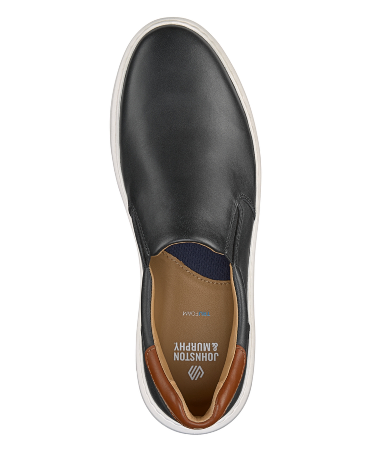 Johnston & Murphy Anders Slip-on Sneaker In Black Full Grain