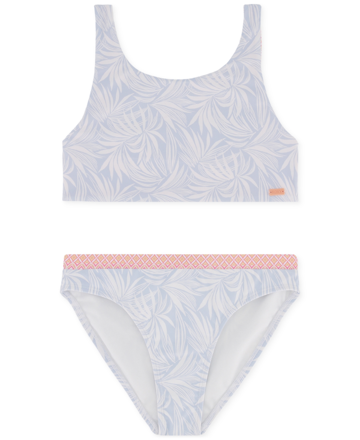 Roxy Kids' Big Girls Bali Breaks Two-piece Swimsuit Set In Skyway