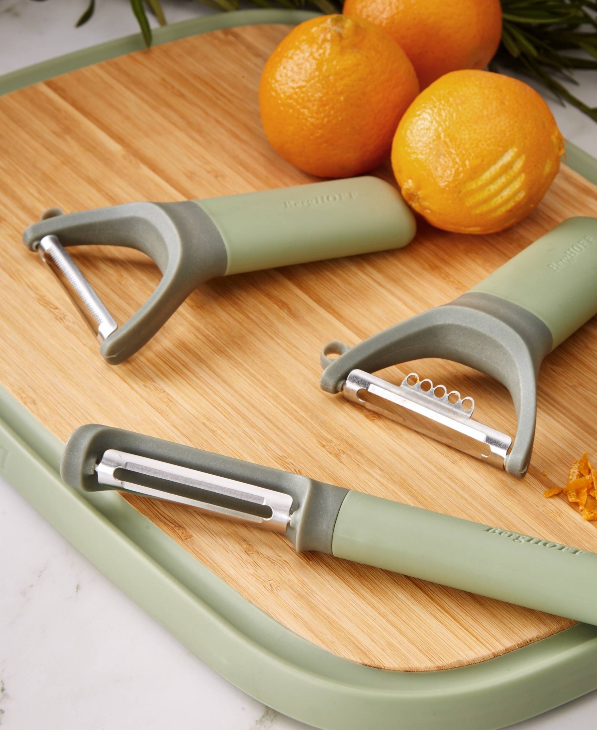 Berghoff Balance 5.25" Stainless Steel Y-peeler With Zester In Sage