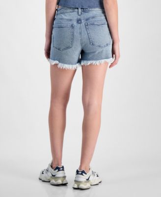 Juniors' Festival High-Rise Fringe-Trim Shorts
