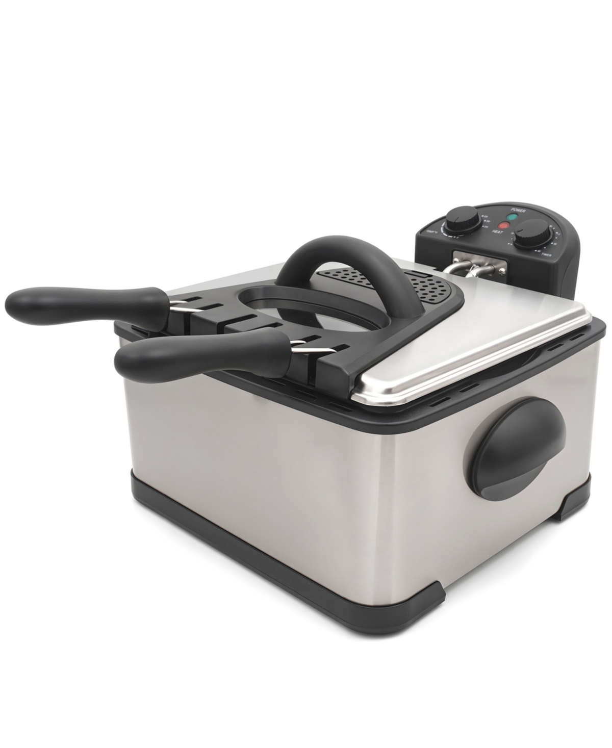 Elite Cuisine 4 Quart Dual Deep Fryer In Black