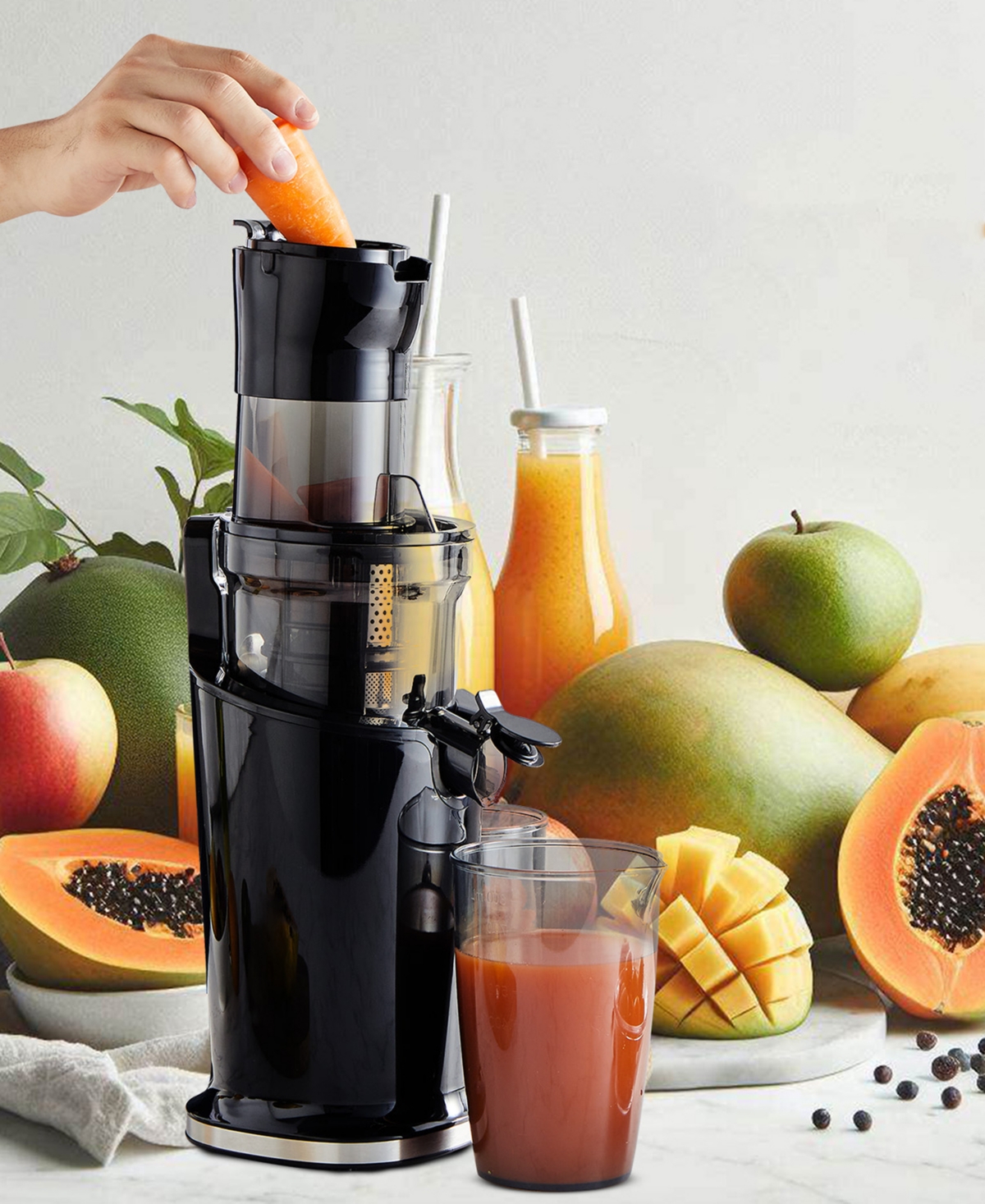 Elite Cuisine 27 Oz. Dynamic Masticating Slow Juicer Ejx751 In Black