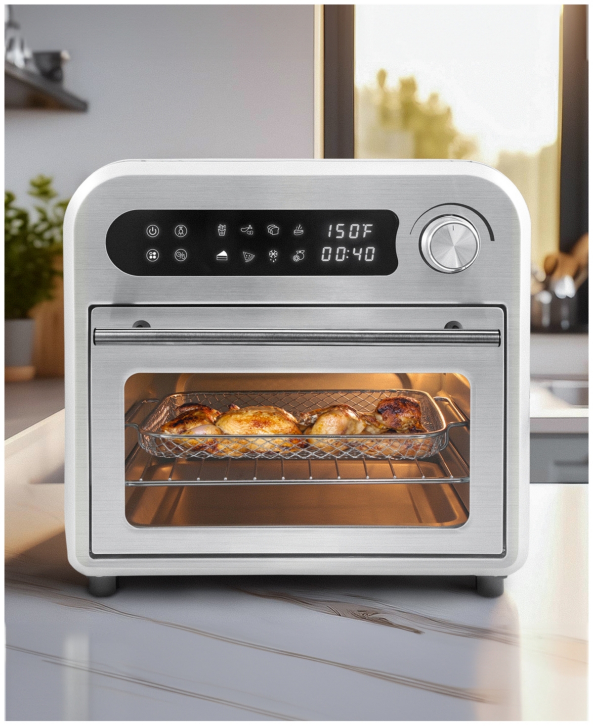 Elite Cuisine Infinite-use Air Fryer Oven In Stainless Steel