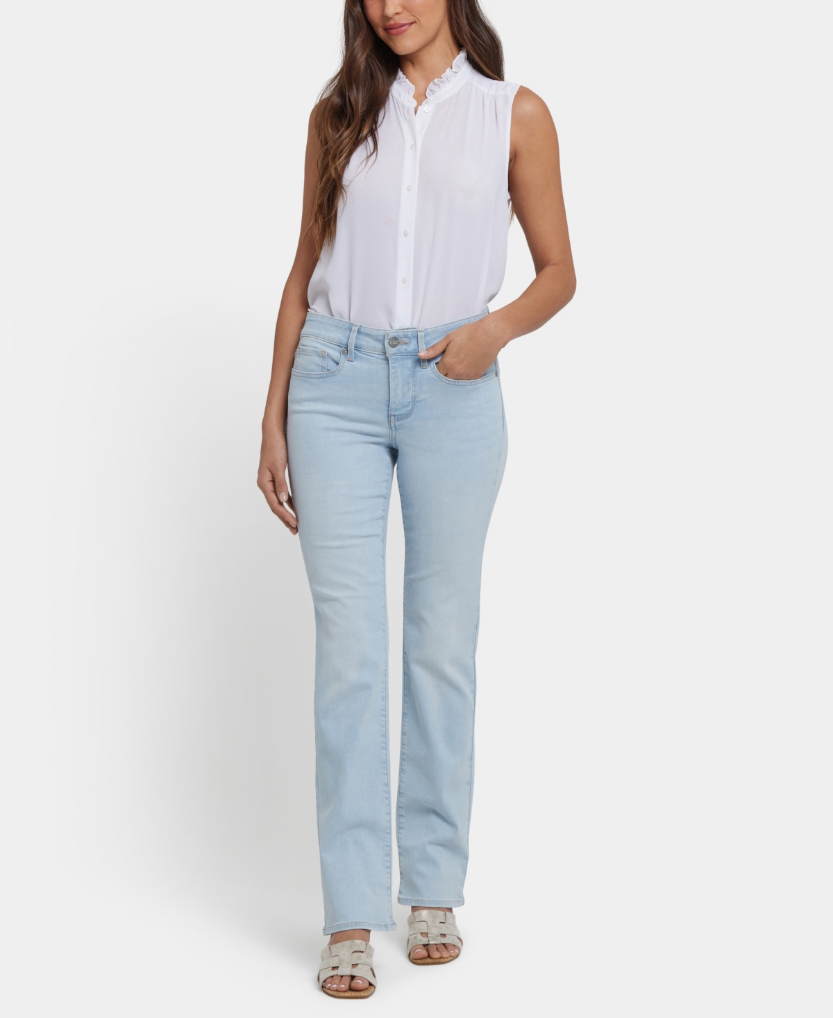 Nydj Plus Size Mid Rise Relaxed Straight Jeans In Oceanfront