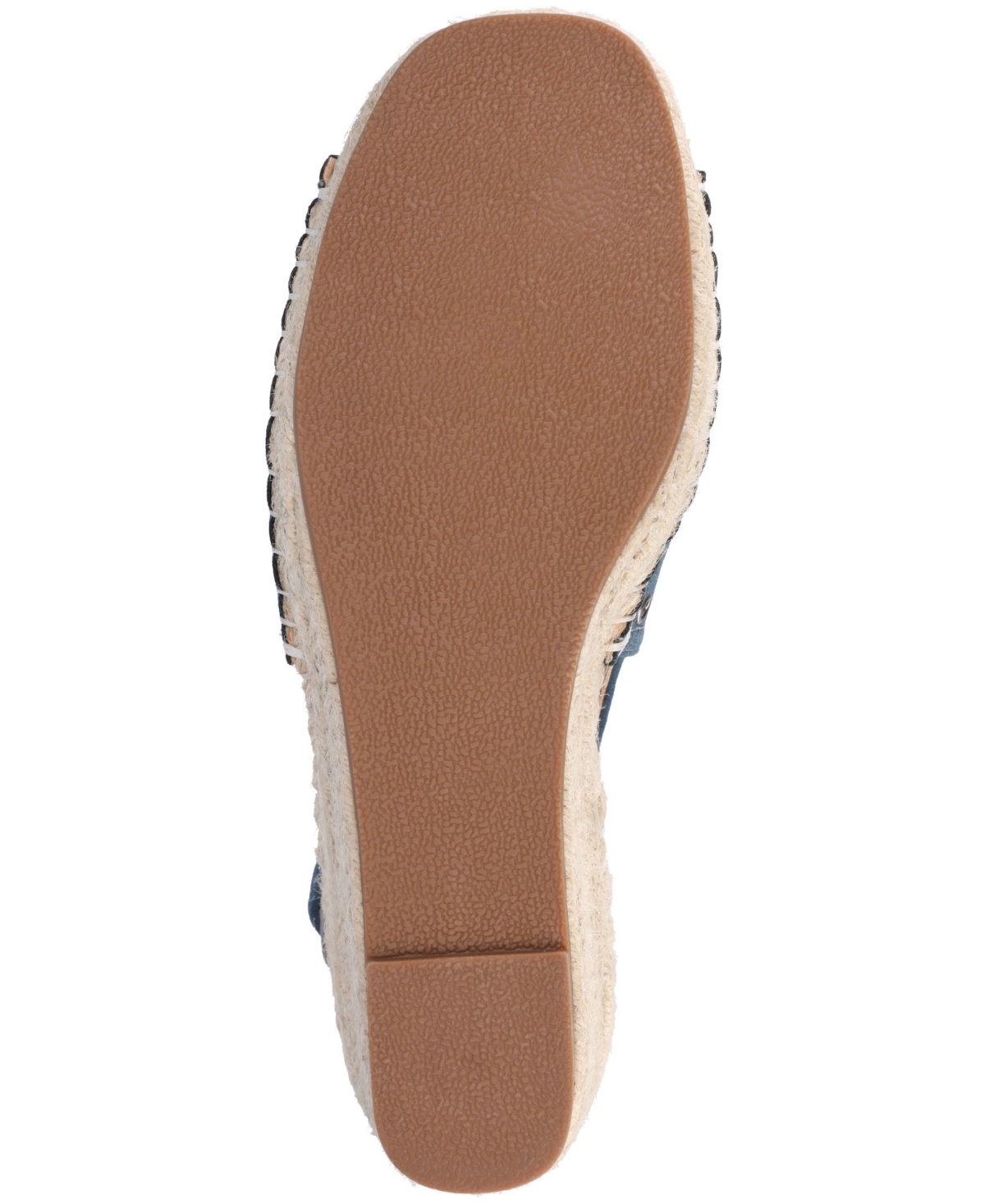Journee Collection Women's Crisie Peep Toe Espadrille Wedge Sandals In Navy