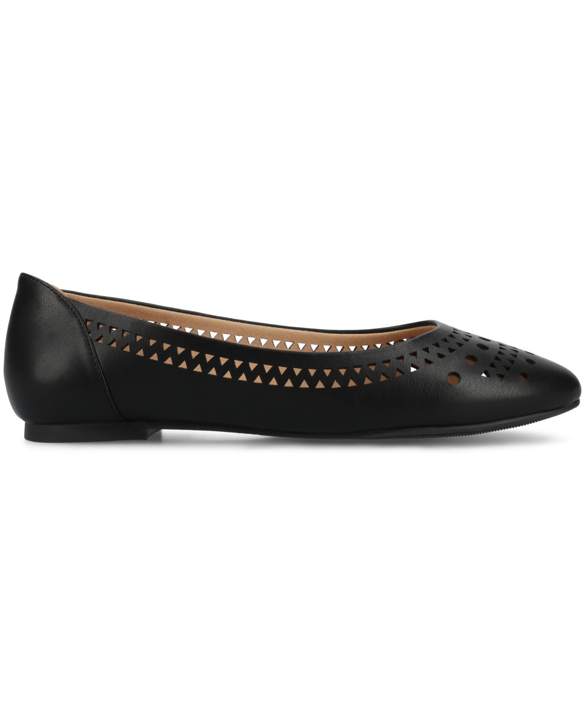 Journee Collection Women's Kamrah Perforated Ballet Flats In Black