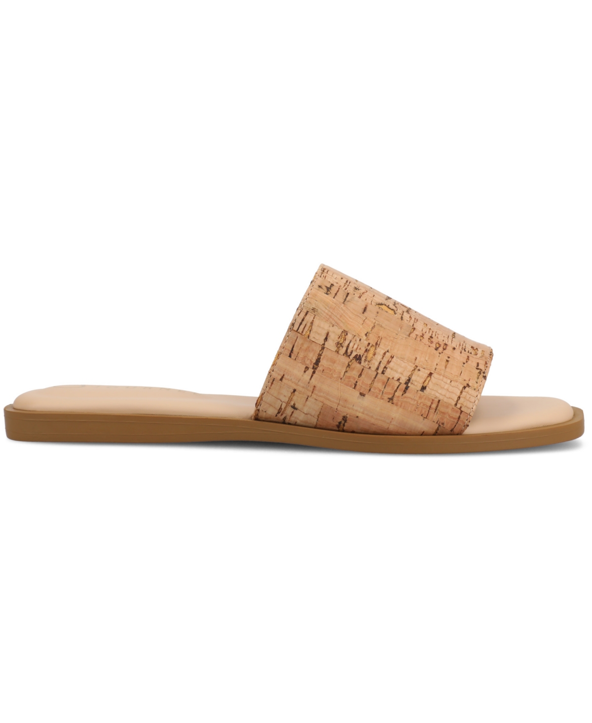 Journee Collection Women's Prisilla Single Band Slide Flat Sandals In Cork