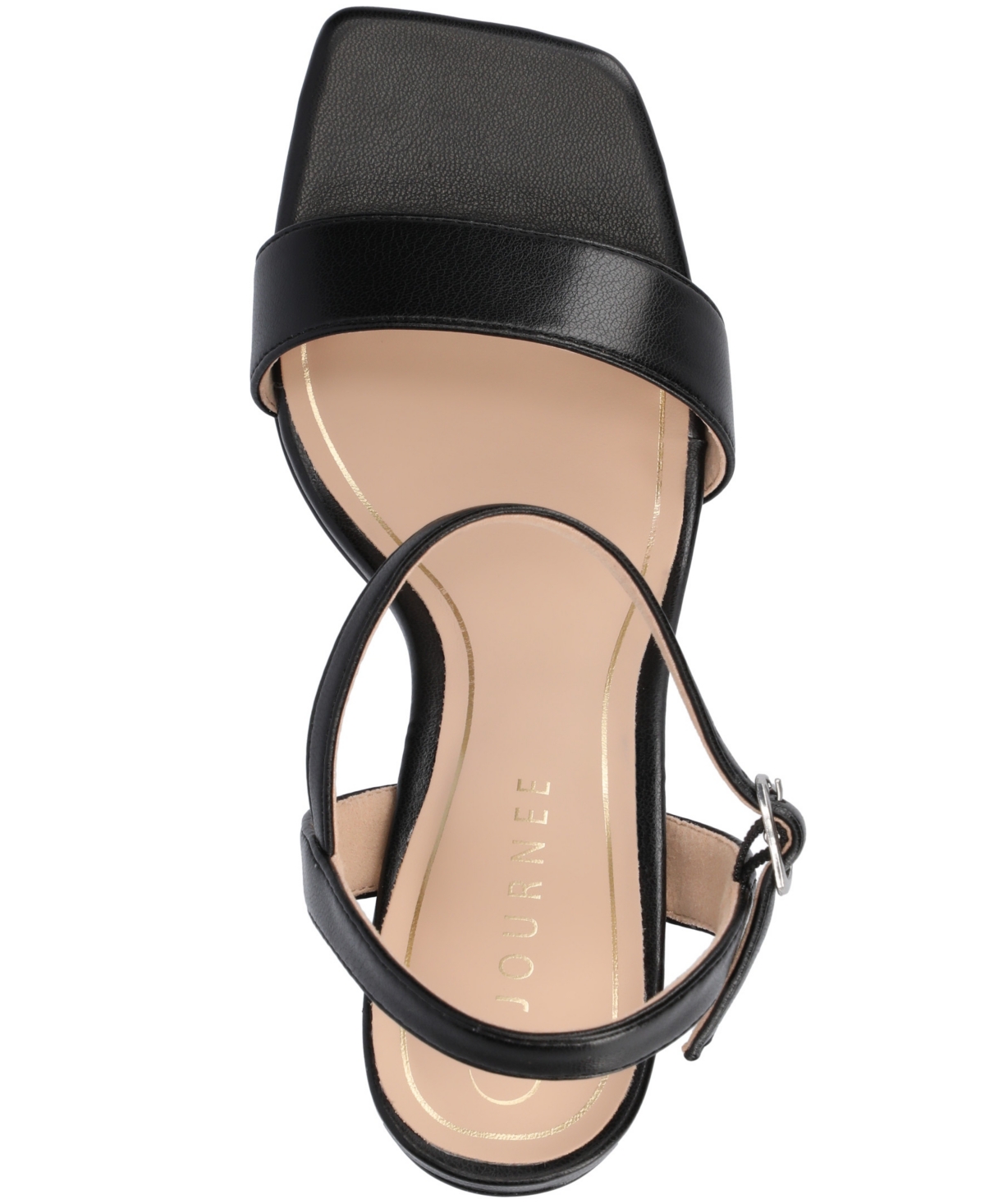 JOURNEE COLLECTION WOMEN'S TIVONA SQUARE TOE BLOCK HEEL DRESS SANDALS 