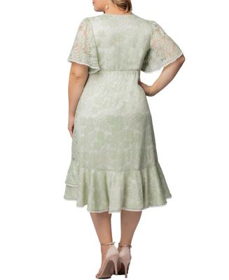 Plus Size Palermo Lace Faux Wrap Cocktail Dress